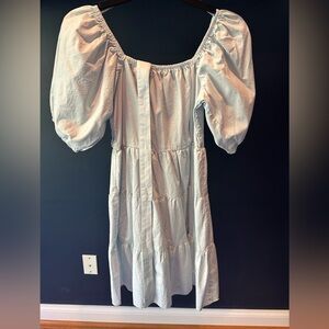 Chic Light Blue Long Sleeve Dress